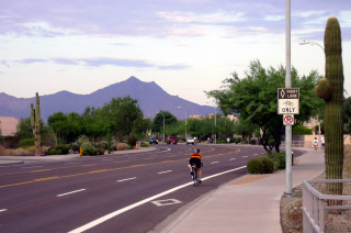 Figure 1 Sample Bike Lane. Chandler Boulevard, west of Desert Foothills Parkway, Phoenix, AZ