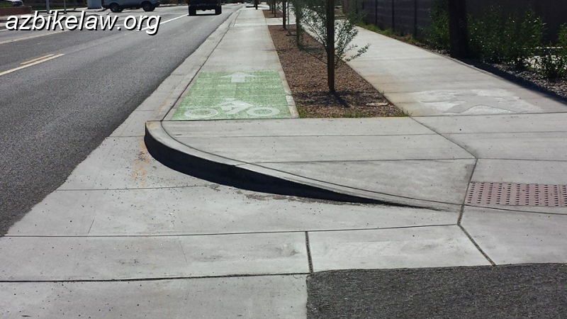 hardyCloseUpOfCurbSidewalk_01.JPG - Hardy sidewalk sidepath project / City of TempeCloseup of curb and zig-zag required for cyclists using the bicycle facility